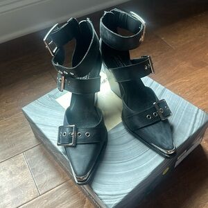 Jeffrey Campbell Emilia Buckle Cutout Boots NEW
